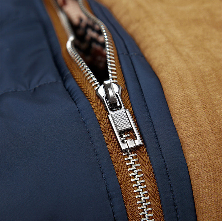 Herren Winterjacke Mit Kapuze Und Strickärmeln | Stepp