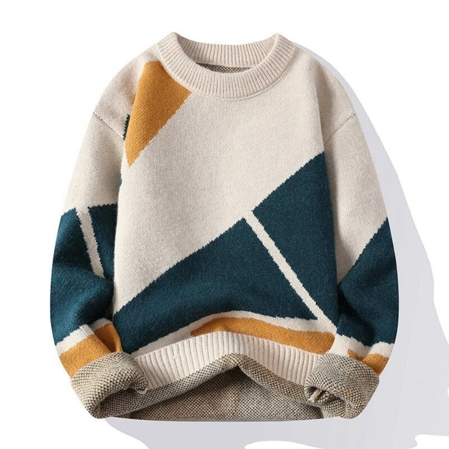 Herren pullover mit geometrischem Muster | Warm