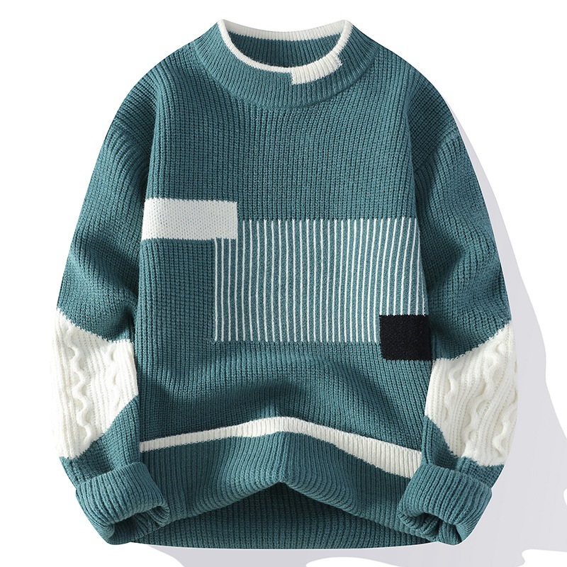 Herren pullover mit geometrischem Muster | Warm