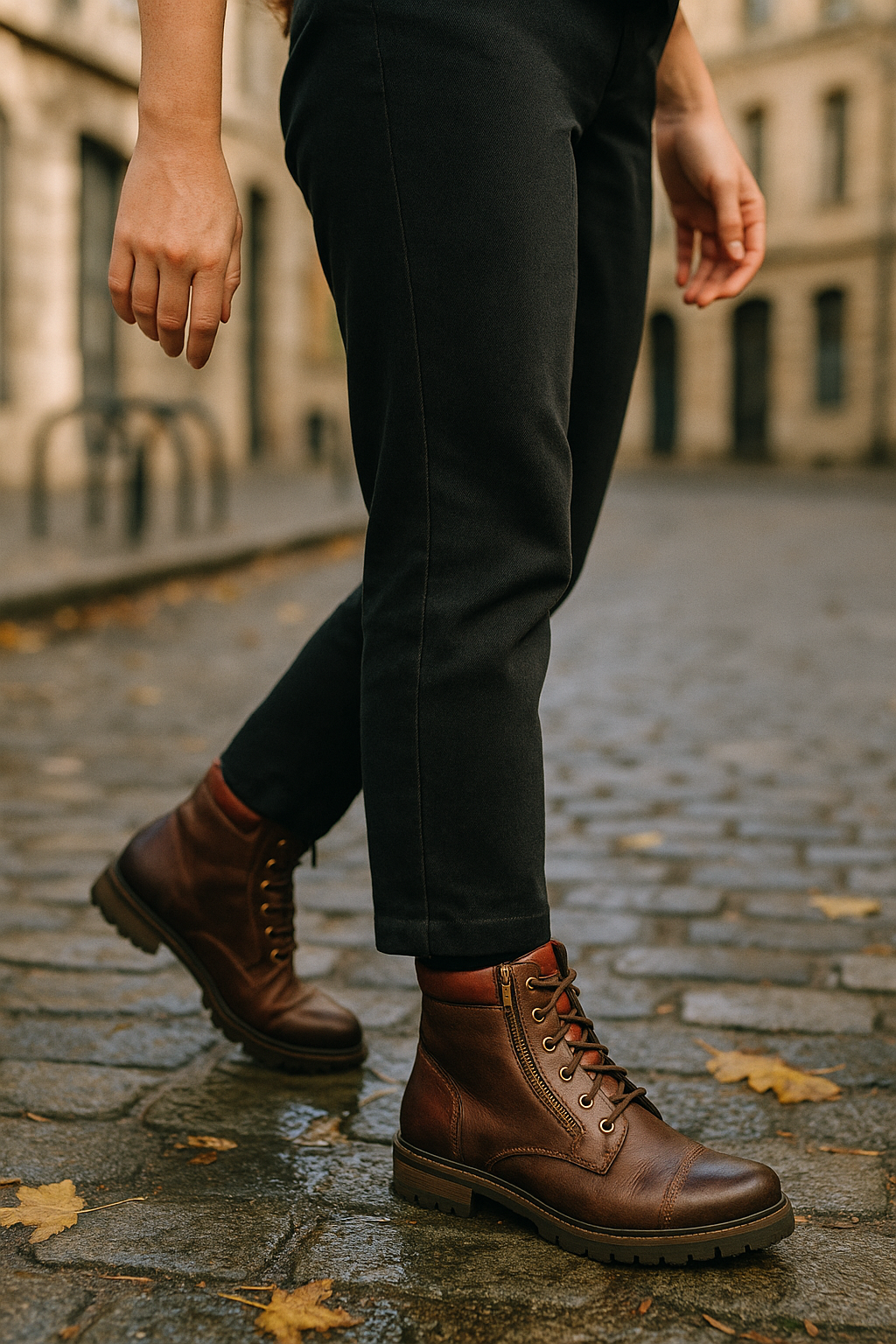 Lester - Lederstiefel mit robuster Profilsohle und Vintage-Design