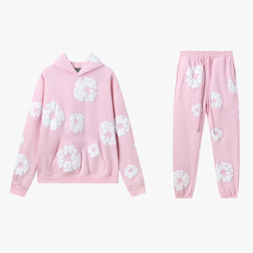 Moderner Unisex Loungewear Set Mit Blumenprint | Hose