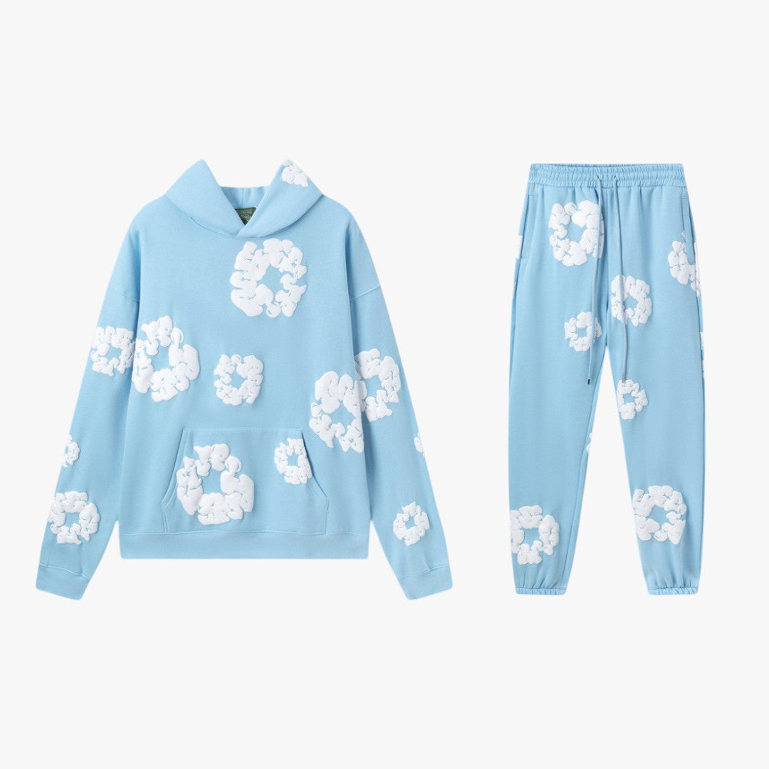 Moderner Unisex Loungewear Set Mit Blumenprint | Hose