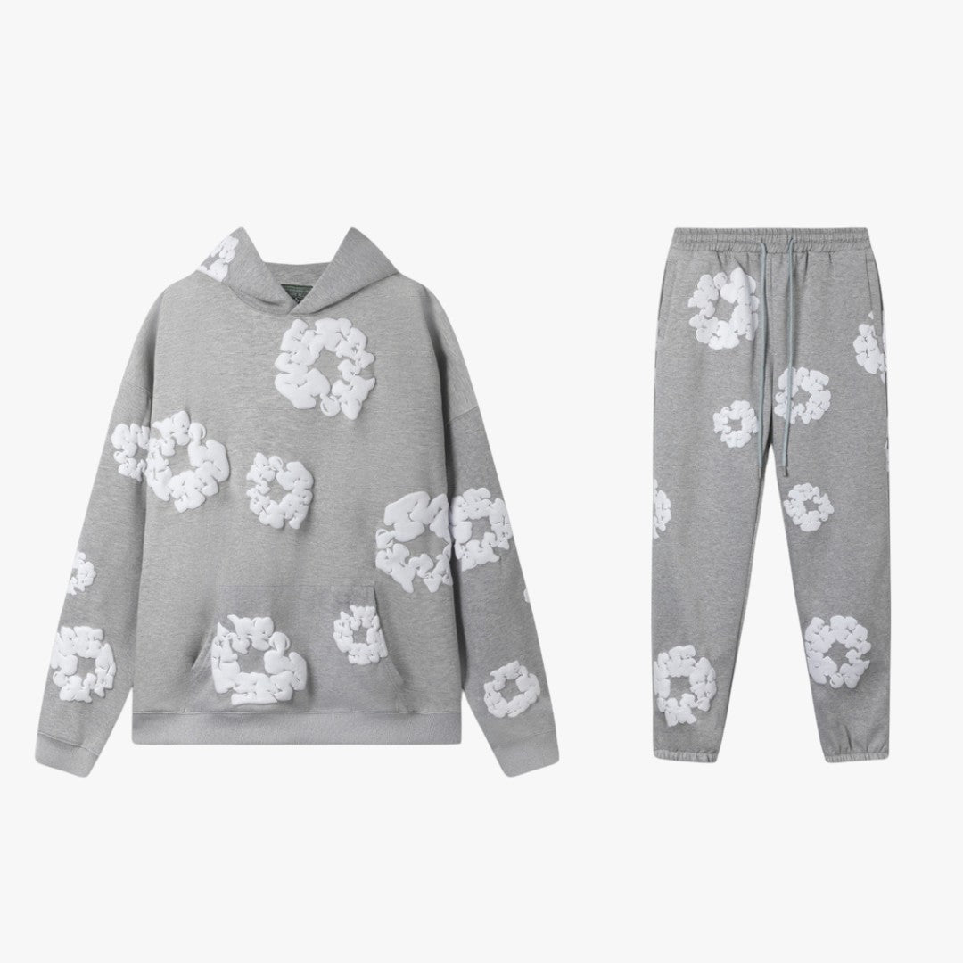 Moderner Unisex Loungewear Set Mit Blumenprint | Hose