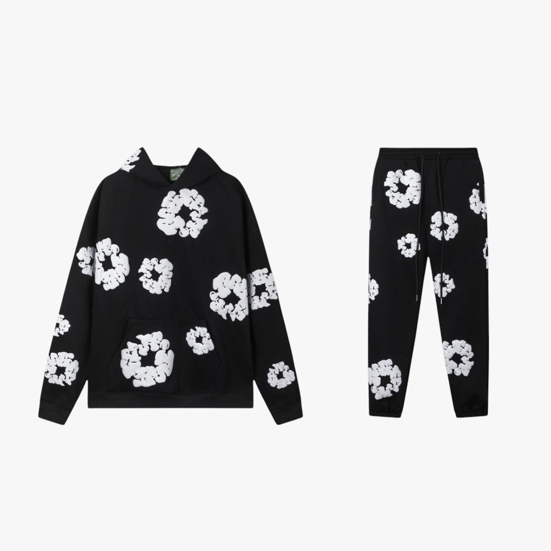 Moderner Unisex Loungewear Set Mit Blumenprint | Hose