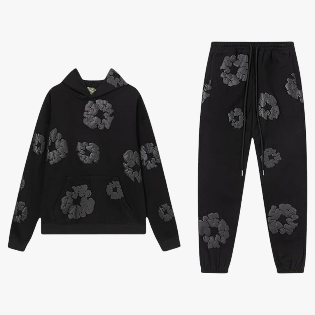 Moderner Unisex Loungewear Set Mit Blumenprint | Hose