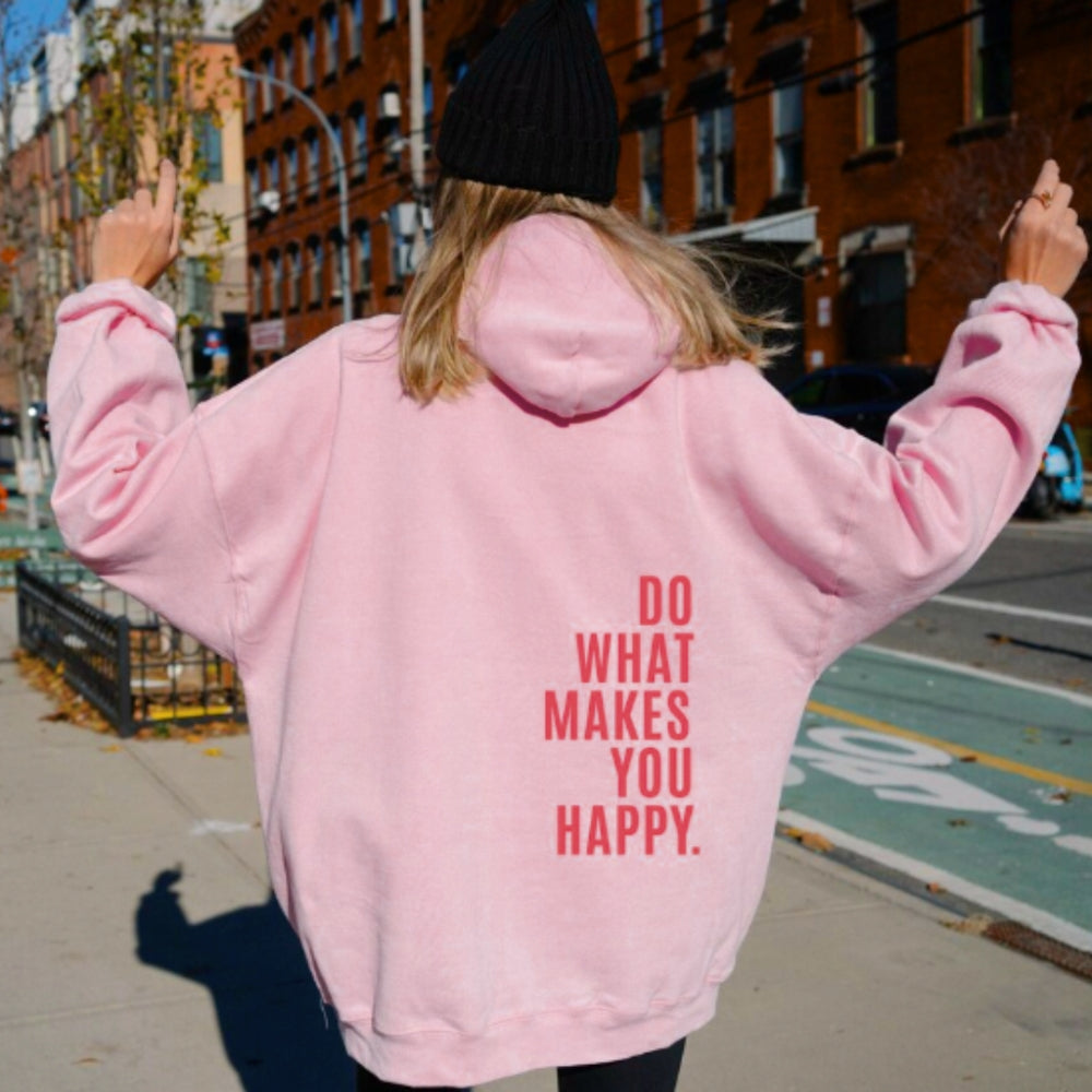 Oversize Damen Hoodie Mit Print | Warm