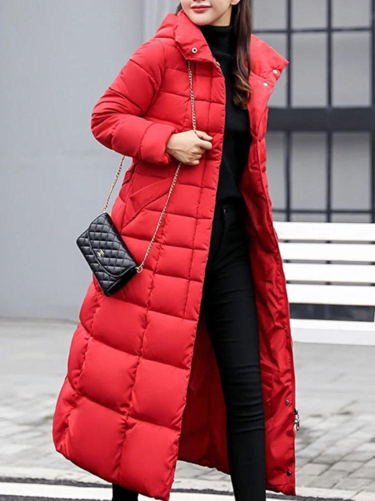 Parka Damen Mit Kapuze Und Bindegürtel | Lang Winter