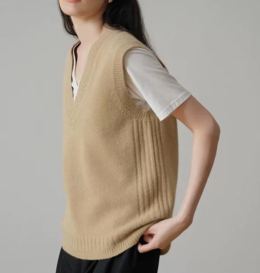 Pullunder Damen Oversize Mit V-Ausschnitt | Lagenlook