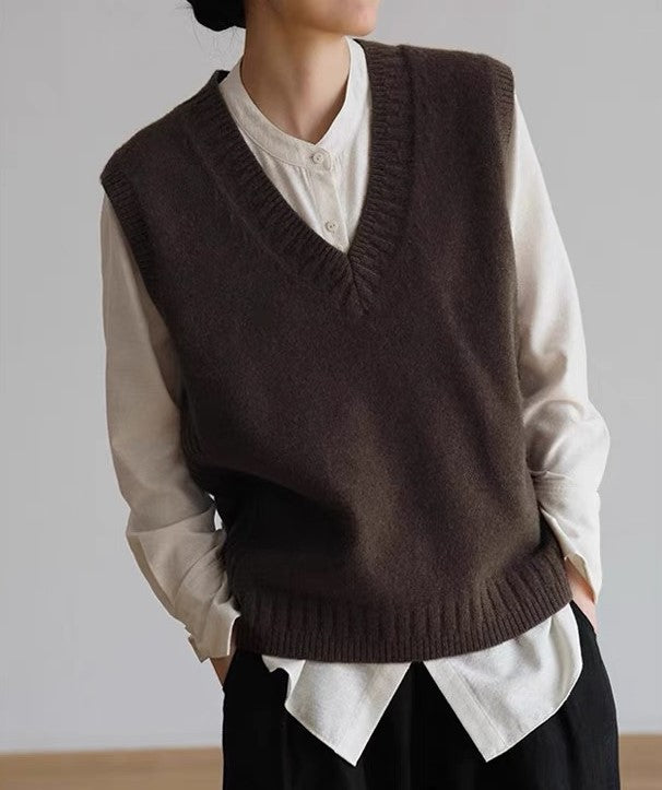 Pullunder Damen Oversize Mit V-Ausschnitt | Lagenlook