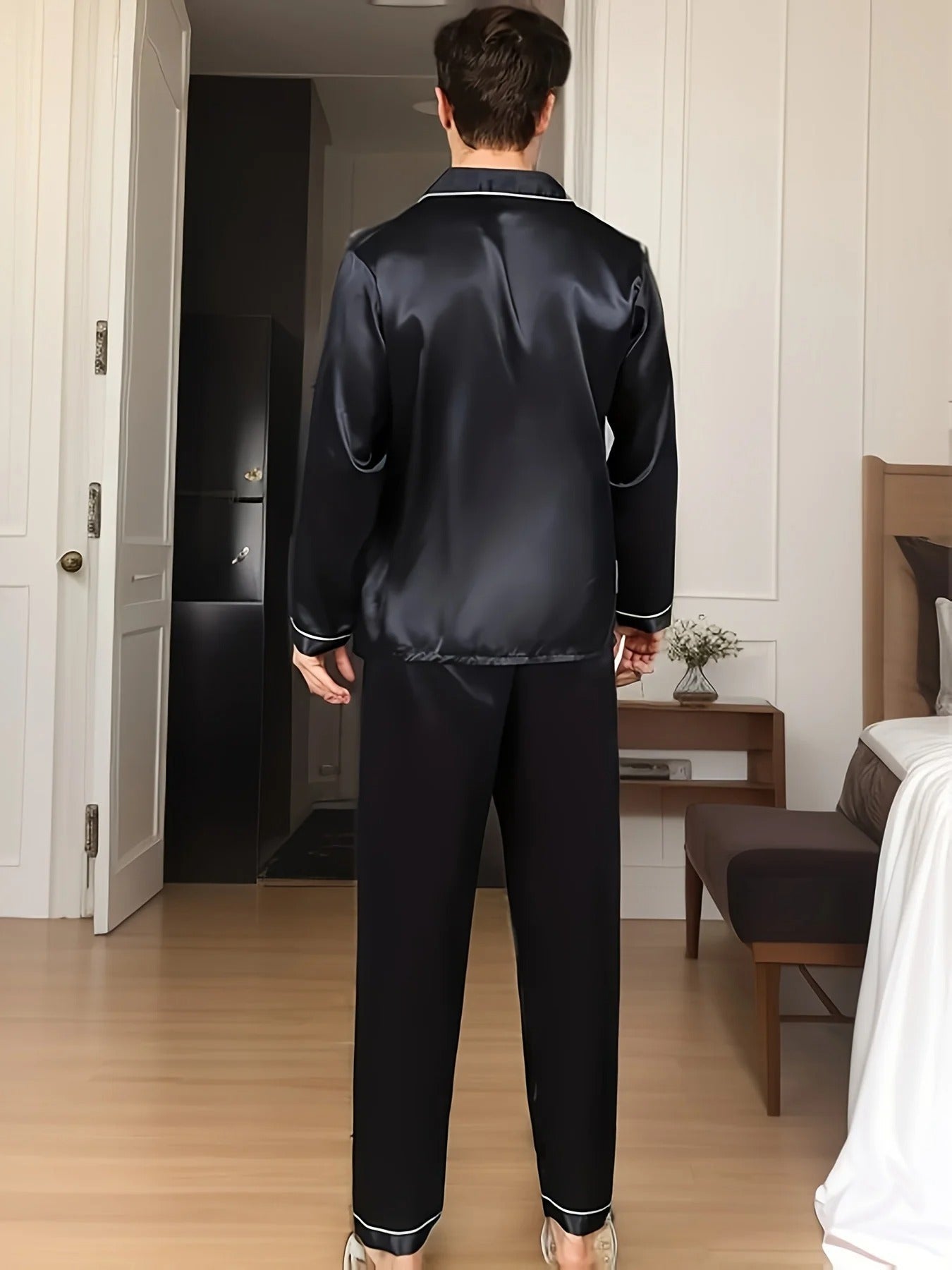 Pyjama Herren Langarm Mit Hose | Modernes Set