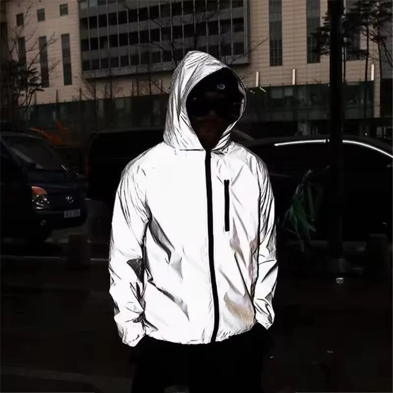 Reflexní pánská bunda s kapucí | Noční běh