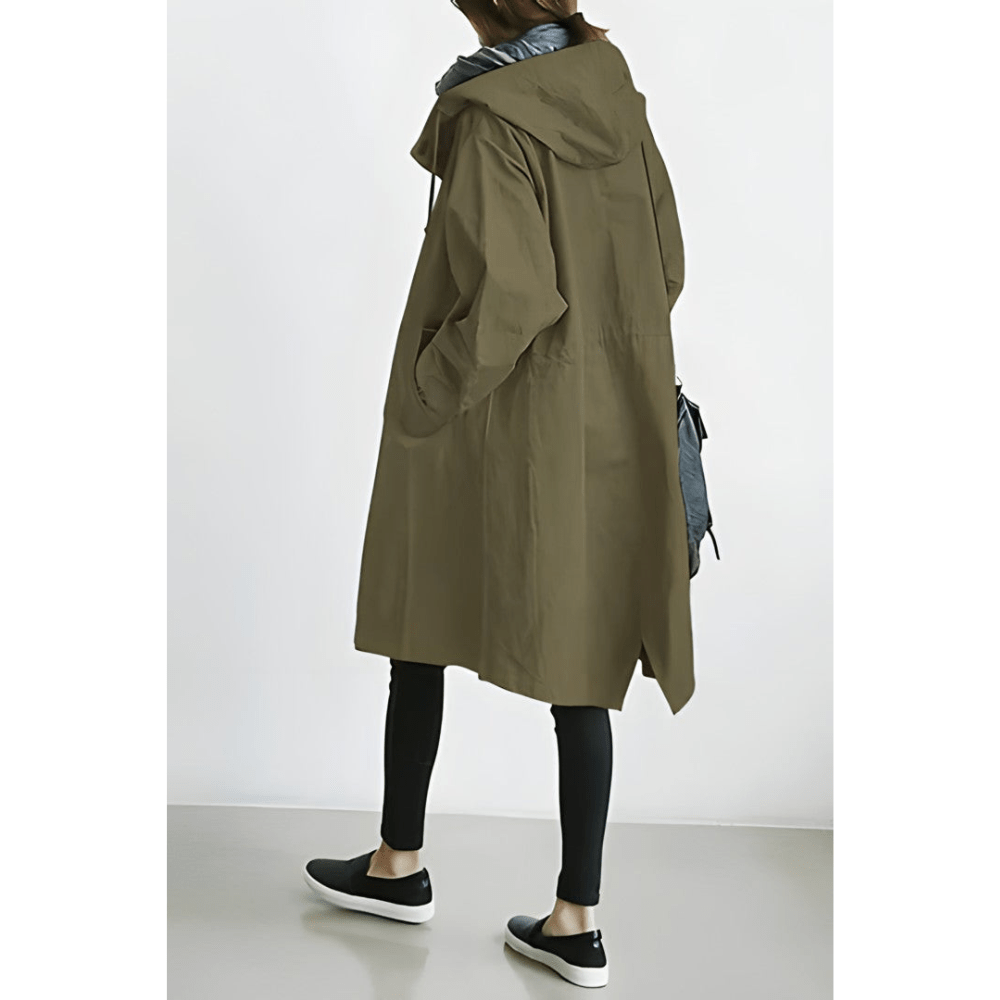 Regenjacke Damen Trenchcoat Mit Kapuze | Lang