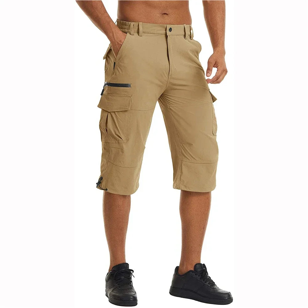 Torvyn - Pantalon cargo 3/4 homme en mélange léger de coton