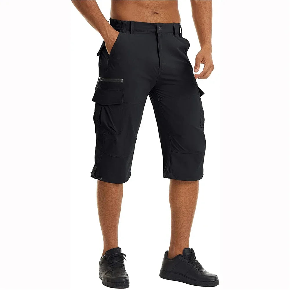 Torvyn - Pantalon cargo 3/4 homme en mélange léger de coton