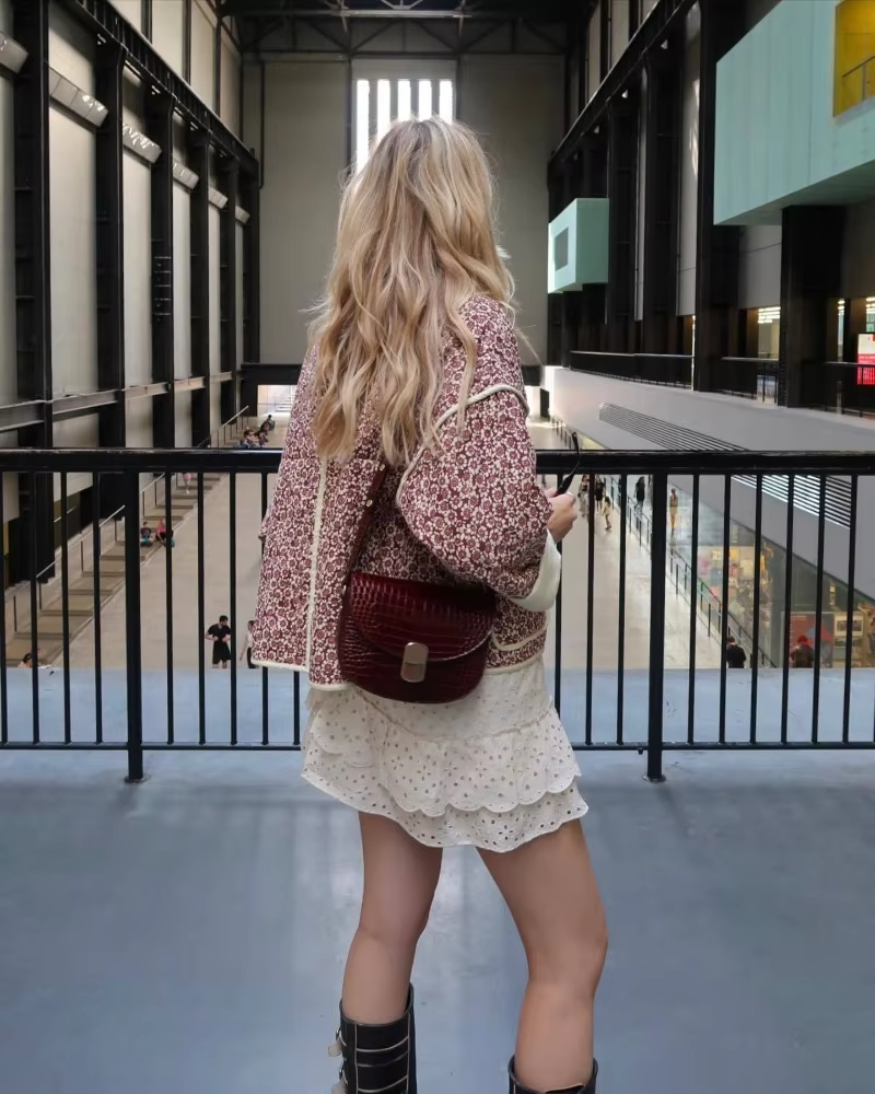 Stepp Übergangsjacke Damen Mit Blumenmuster | Kurz