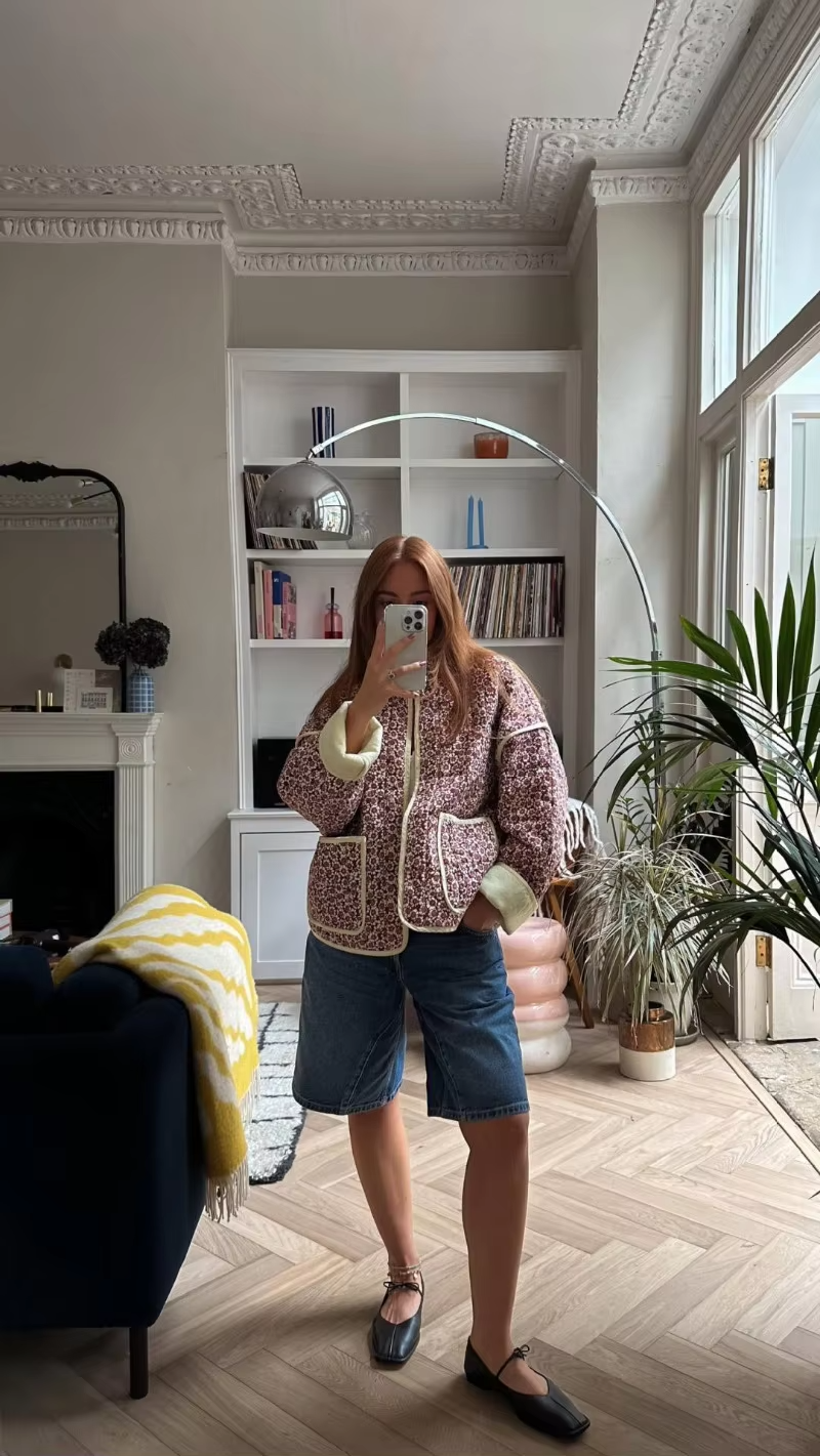 Stepp Übergangsjacke Damen Mit Blumenmuster | Kurz