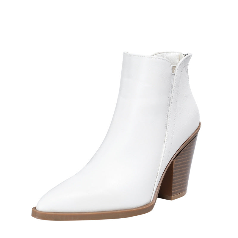 Stiefeletten Damen Mit Blockabsatz | Weiß