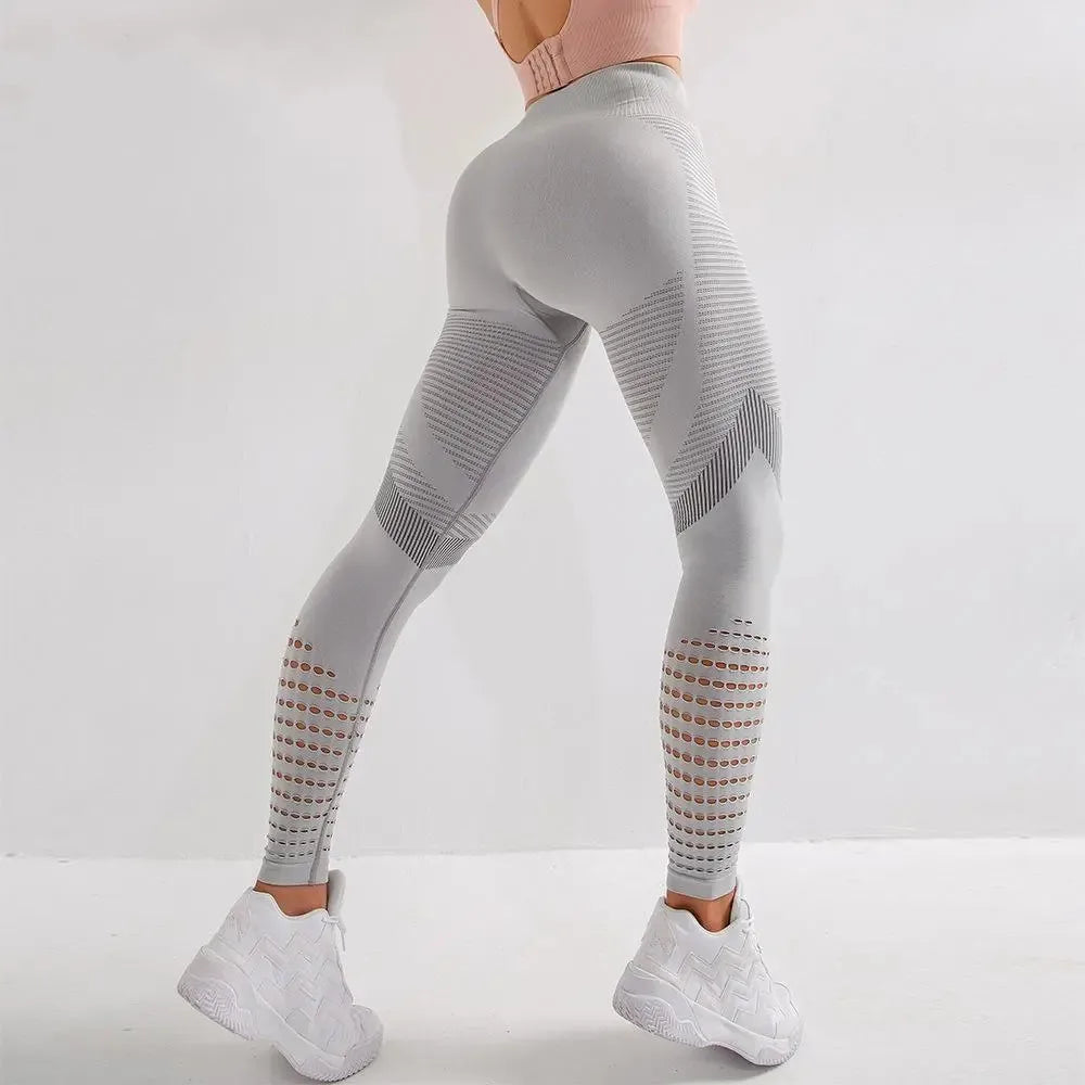Thermo-Leggings für Damen mit hoher Taille und Mesh-Details | Sport