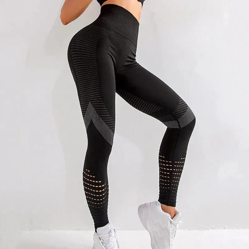 Thermo-Leggings für Damen mit hoher Taille und Mesh-Details | Sport