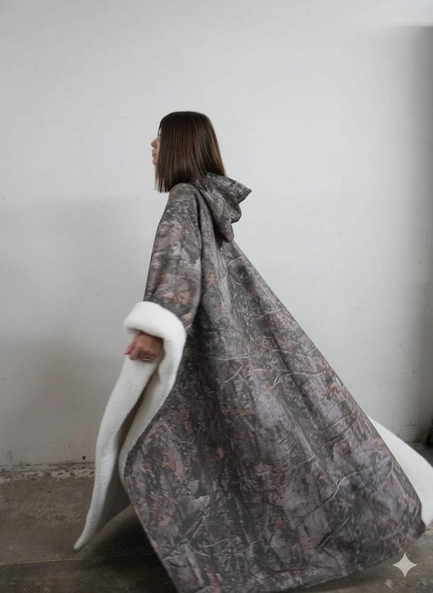 Unisex Poncho Mit Kapuze & Fleecefutter | Oversize