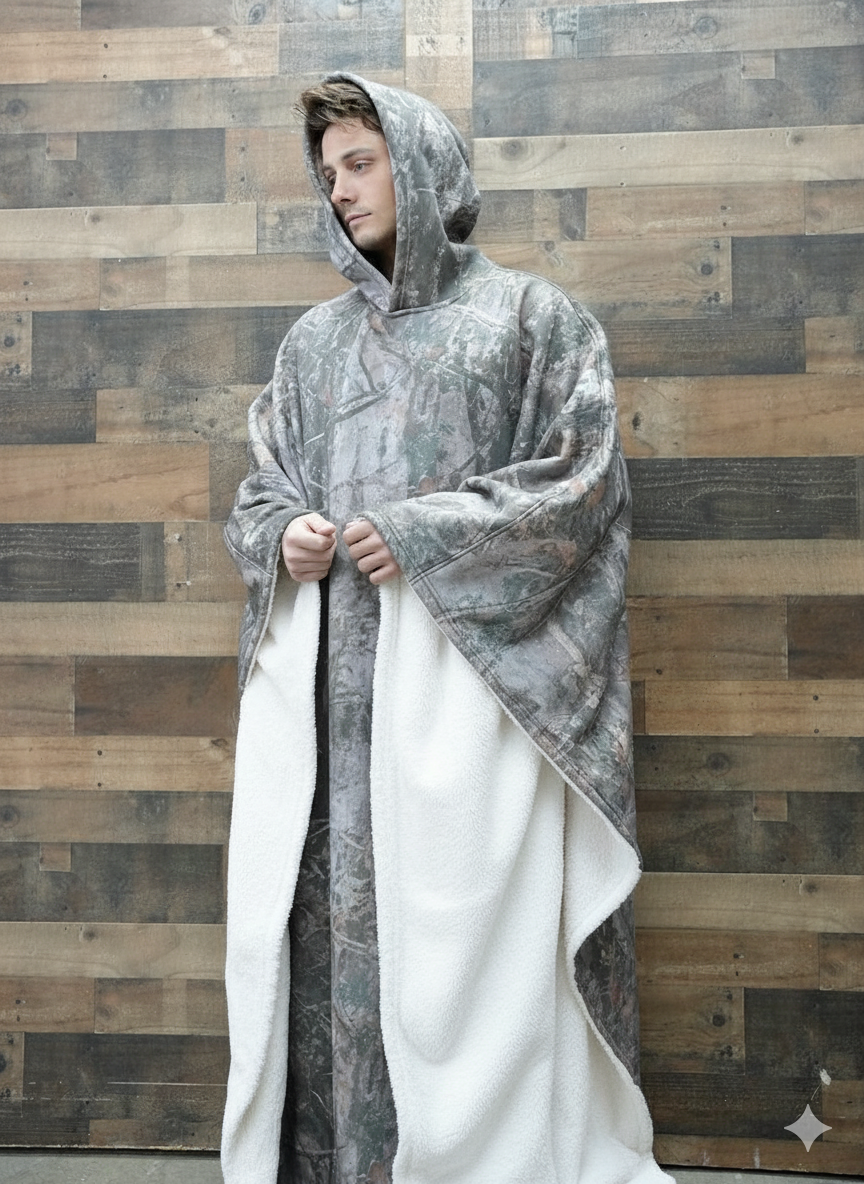Unisex Poncho Mit Kapuze & Fleecefutter | Oversize