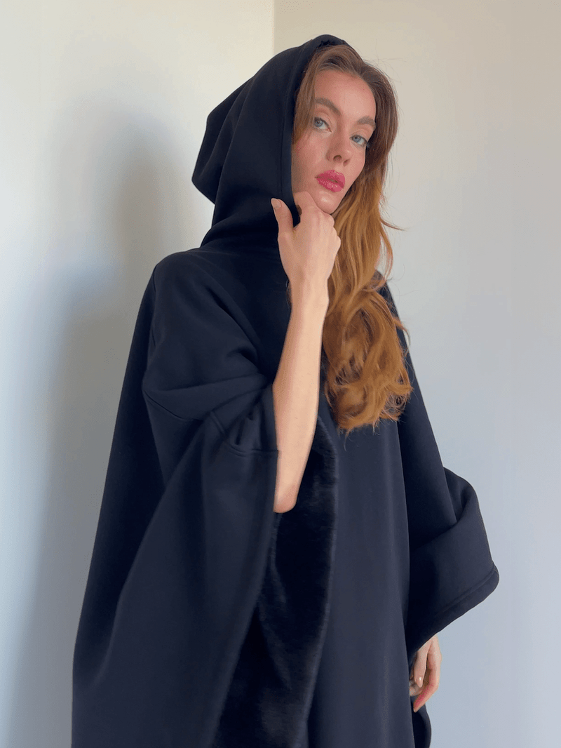Unisex Poncho Mit Kapuze & Fleecefutter | Oversize