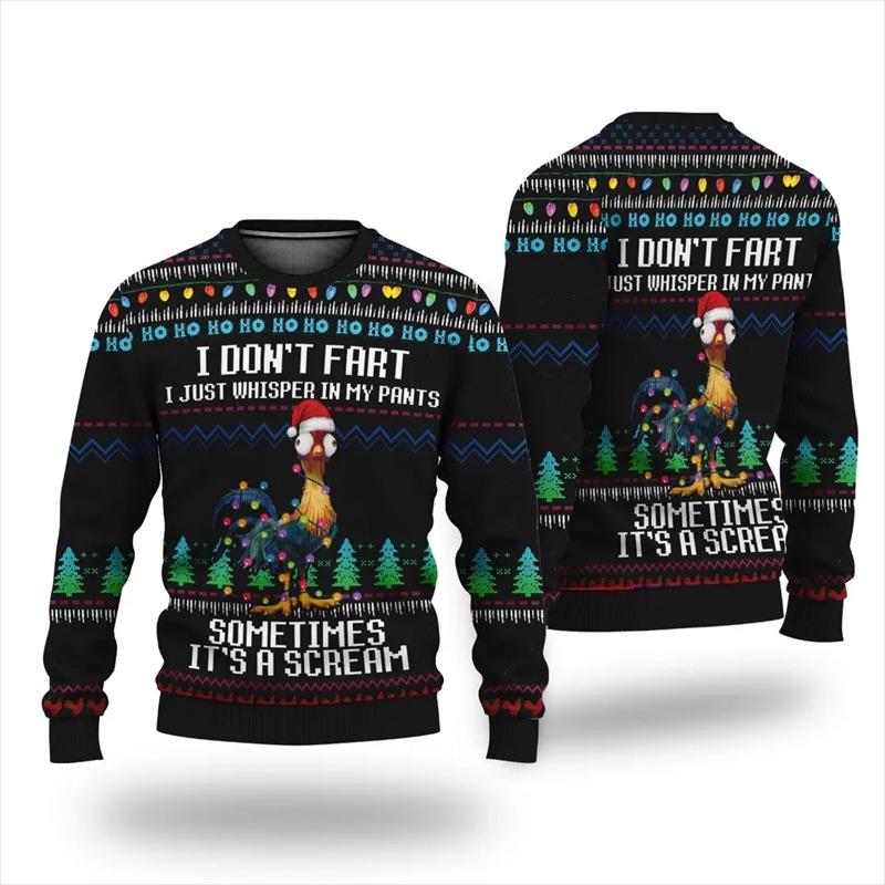 Unisex Ugly Christmas Pullover Lustig Bedruckt | Weihnachts Sweater