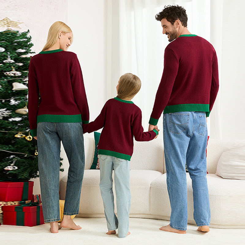 Weihnachtspullover Familie Mit Santa Motiv | Warm Strick
