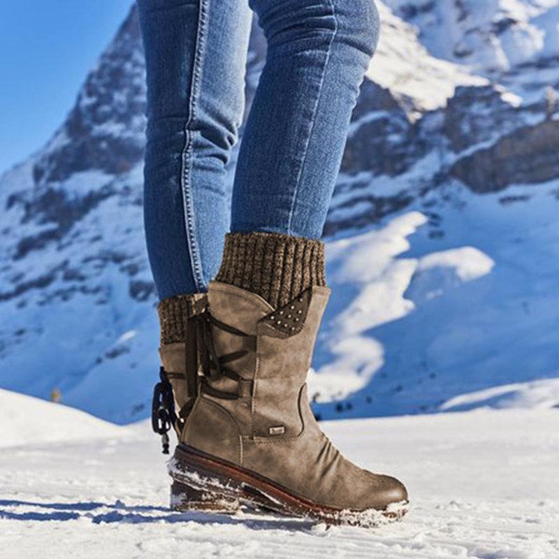 Winter Damen Schneestiefel Mit Schnürung | Hohe