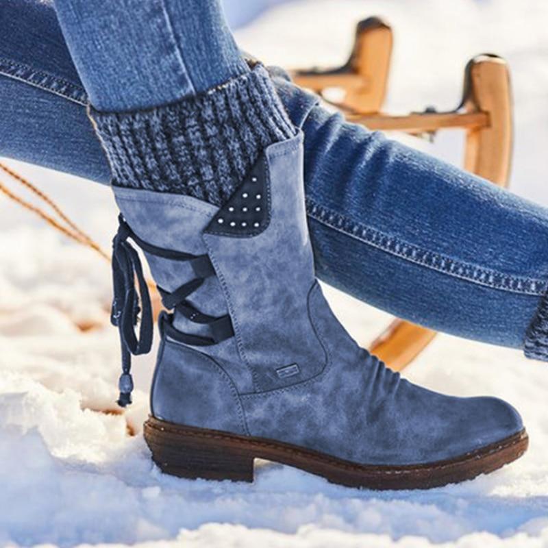 Winter Damen Schneestiefel Mit Schnürung | Hohe