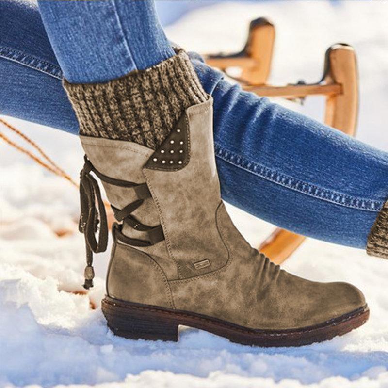 Winter Damen Schneestiefel Mit Schnürung | Hohe