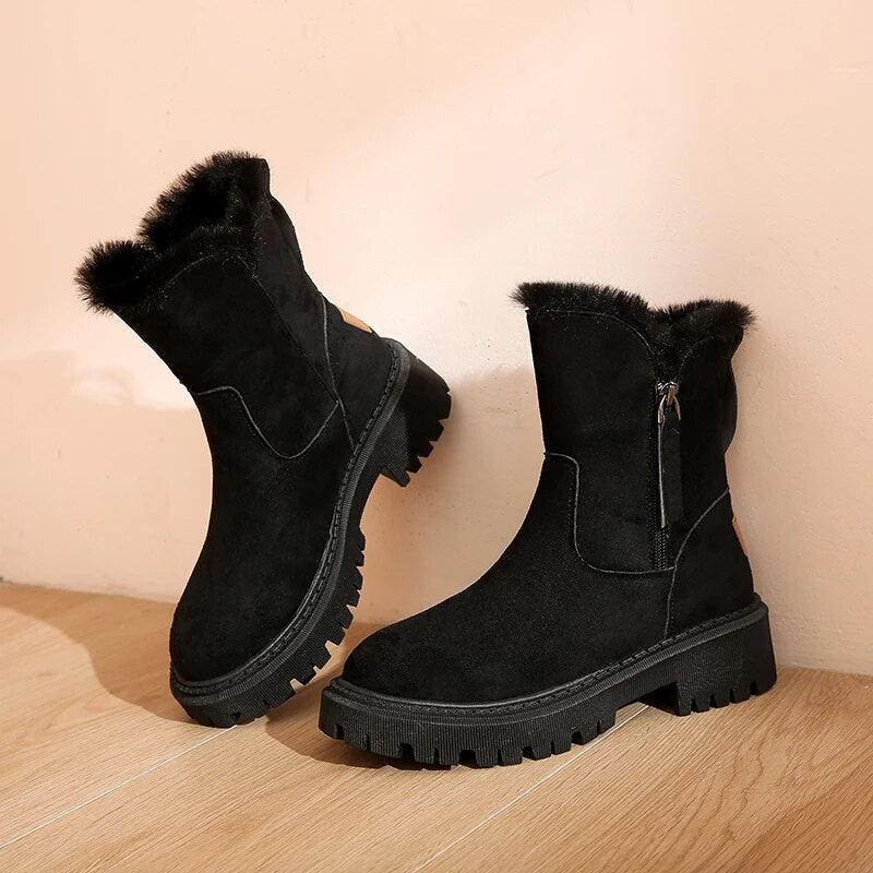 Winter Damen Schneestiefel Plateau | Fleece-Gefütterte