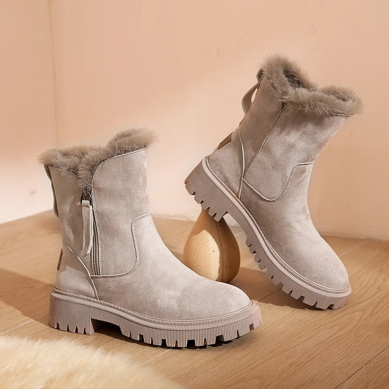 Winter Damen Schneestiefel Plateau | Fleece-Gefütterte