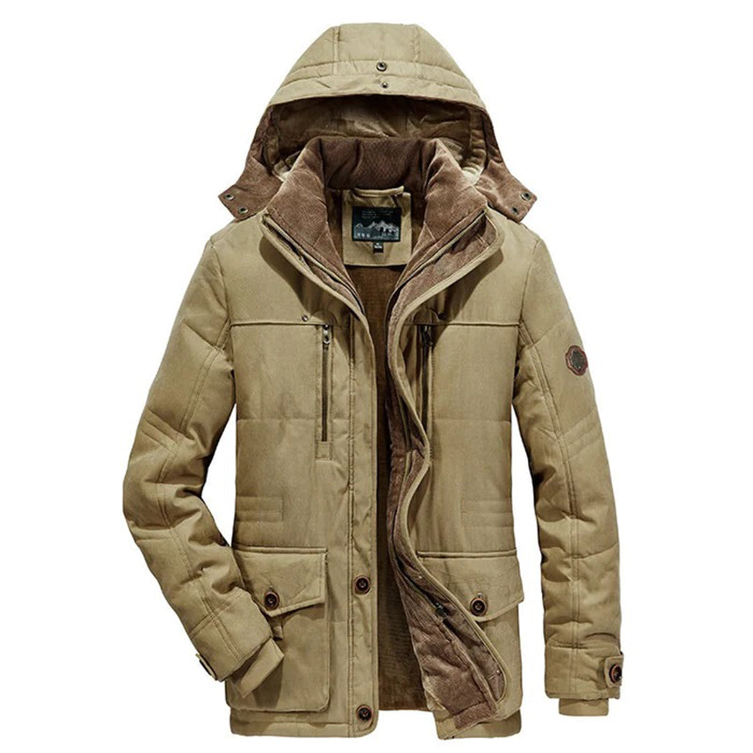 Winter Herren Fleece Winterjacke Mit Kapuze & Taschen | Warm