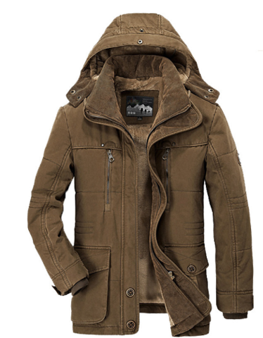 Winter Herren Fleece Winterjacke Mit Kapuze & Taschen | Warm