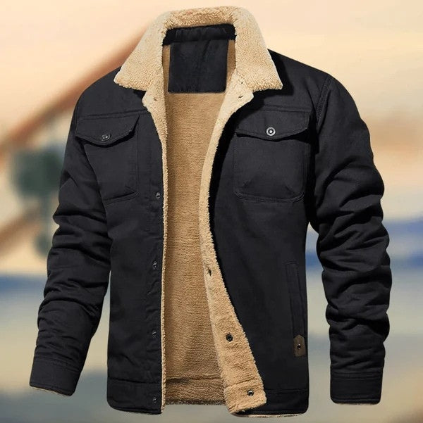 Winter Herren Fleece Winterjacke Mit Taschen & Kragen | Warm