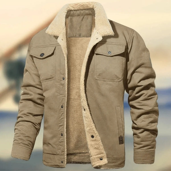 Winter Herren Fleece Winterjacke Mit Taschen & Kragen | Warm