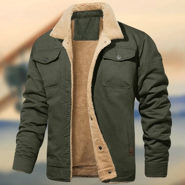 Winter Herren Fleece Winterjacke Mit Taschen & Kragen | Warm