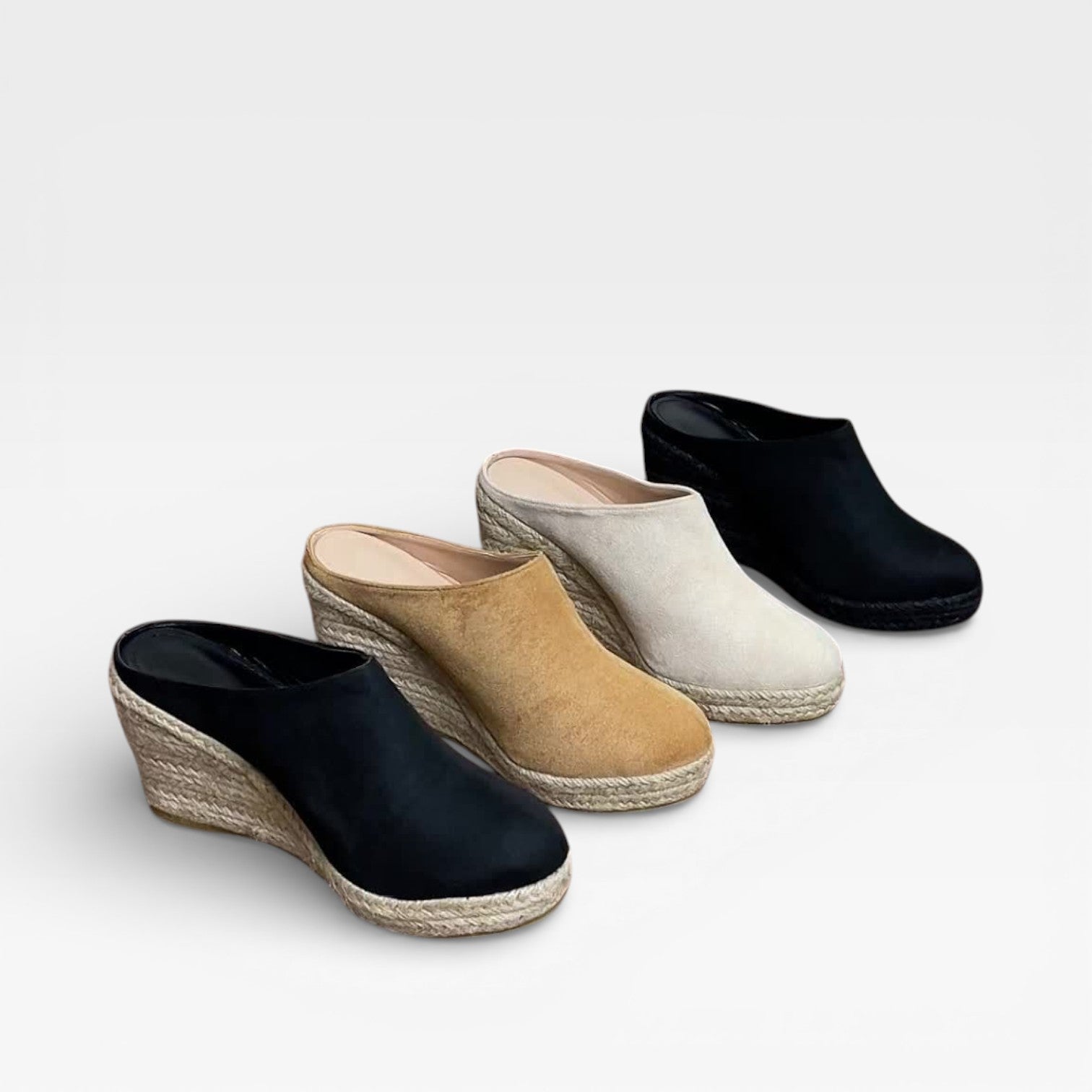 Lorena - Chaussures compensées pour femmes en velours espadrilles