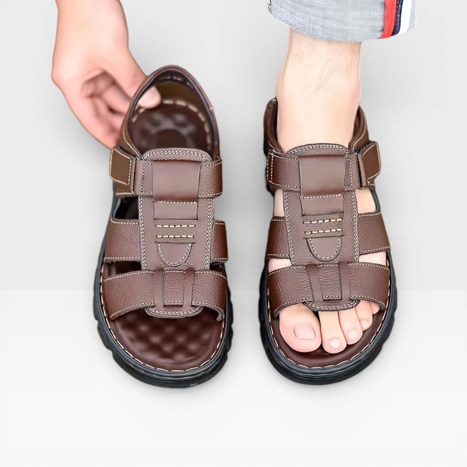 Lorano - Men's Leather Sandals Soft Sole Summer