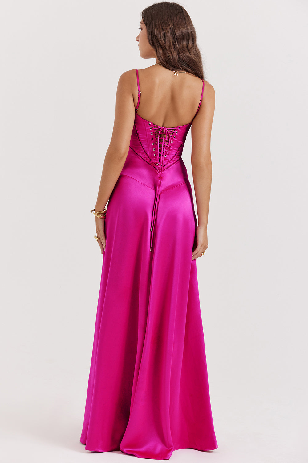 Khia - Satin Bustier Dress With Adjustable Straps