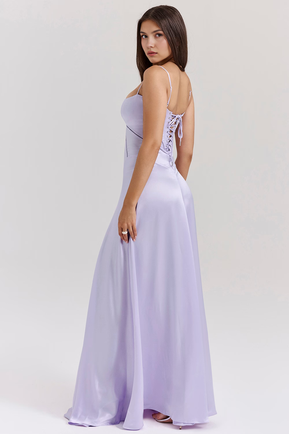 Khia - Satin Bustier Dress With Adjustable Straps