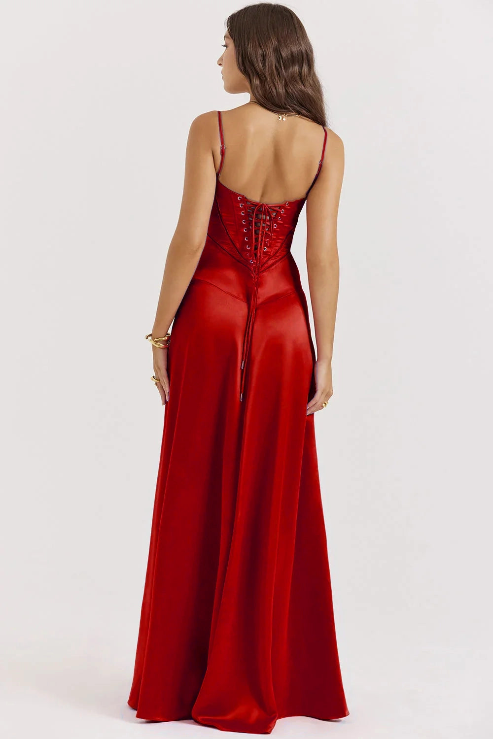 Khia - Satin Bustier Dress With Adjustable Straps