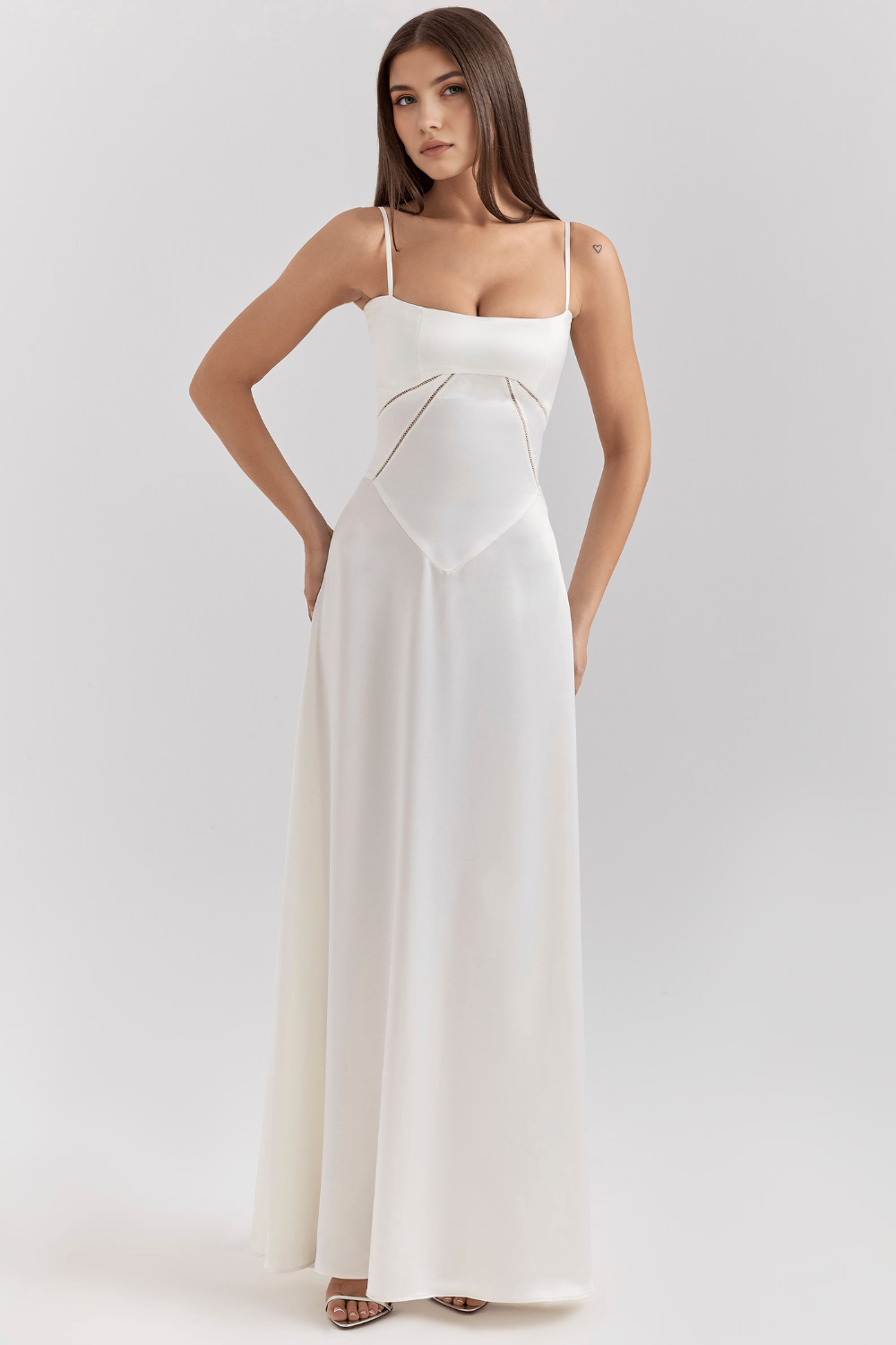 Khia - Satin Bustier Dress With Adjustable Straps