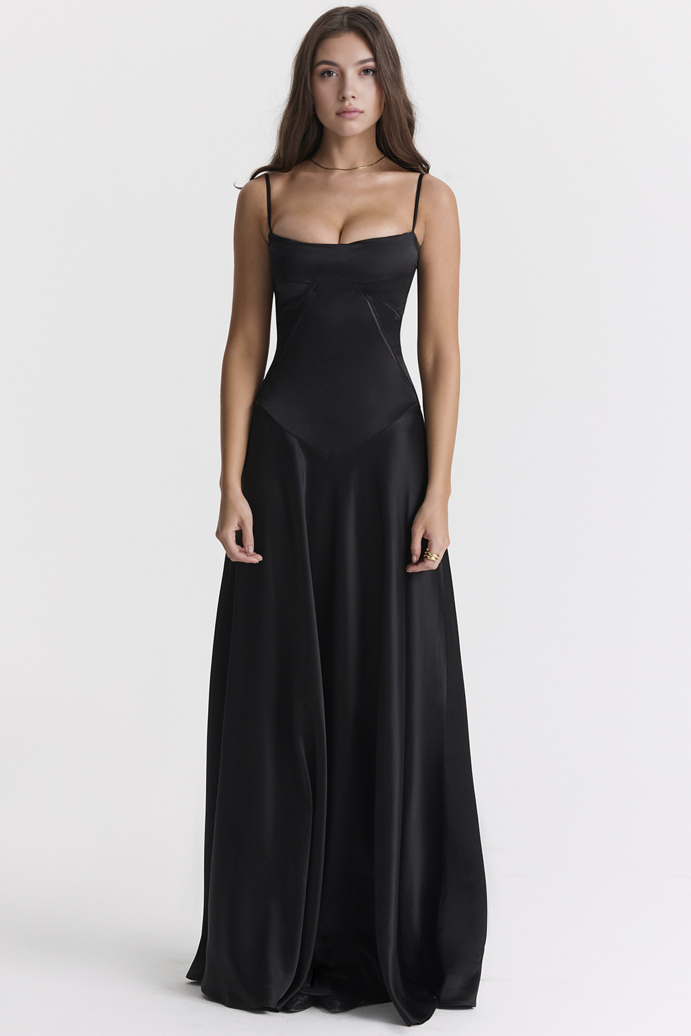 Khia - Satin Bustier Dress With Adjustable Straps
