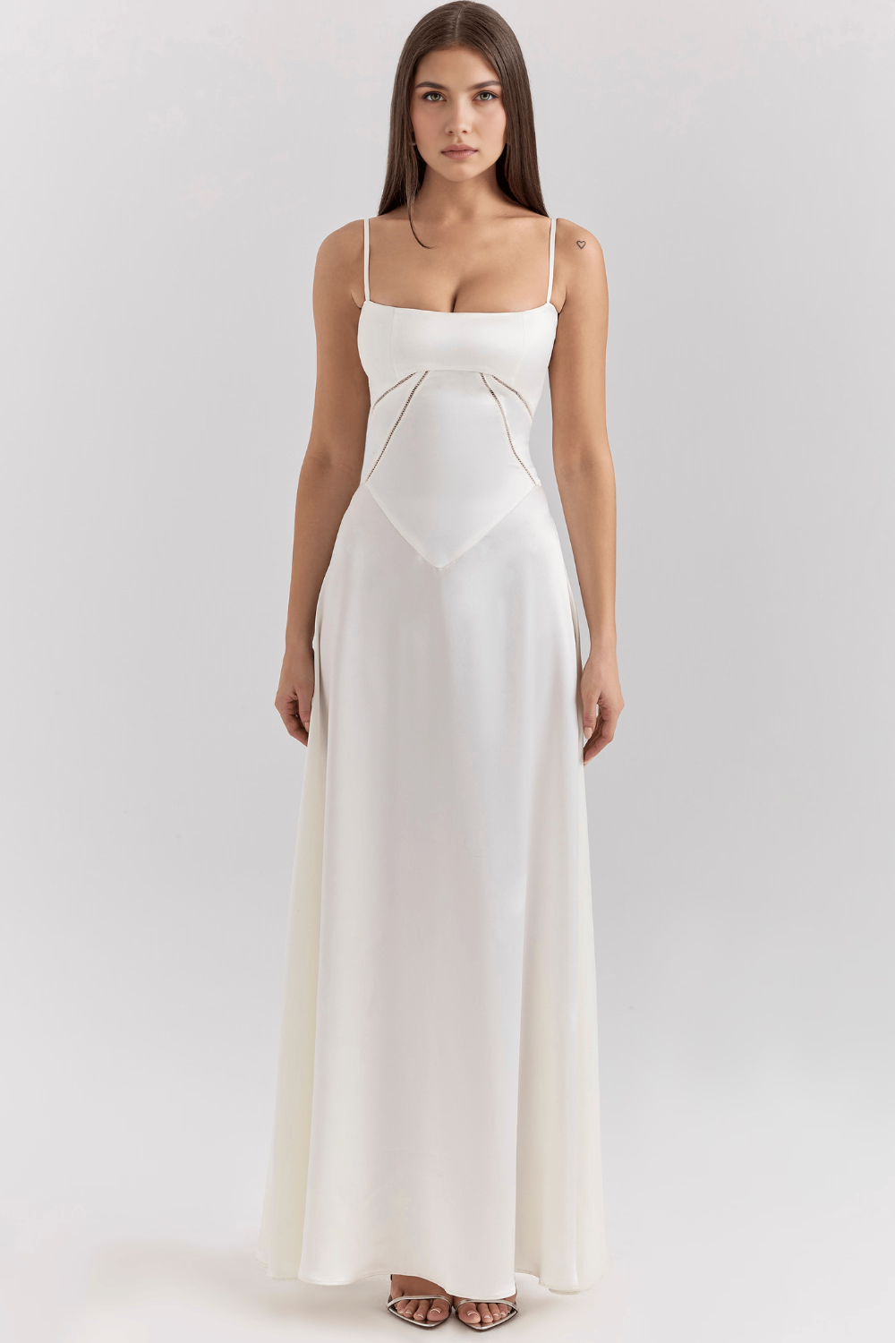 Khia - Satin Bustier Dress With Adjustable Straps