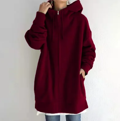 Damen Lässige Kapuzenjacke | Mit Reissverschluss