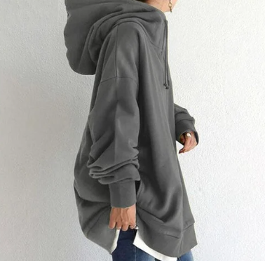 Damen Lässige Kapuzenjacke | Mit Reissverschluss