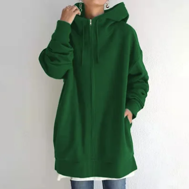 Damen Lässige Kapuzenjacke | Mit Reissverschluss