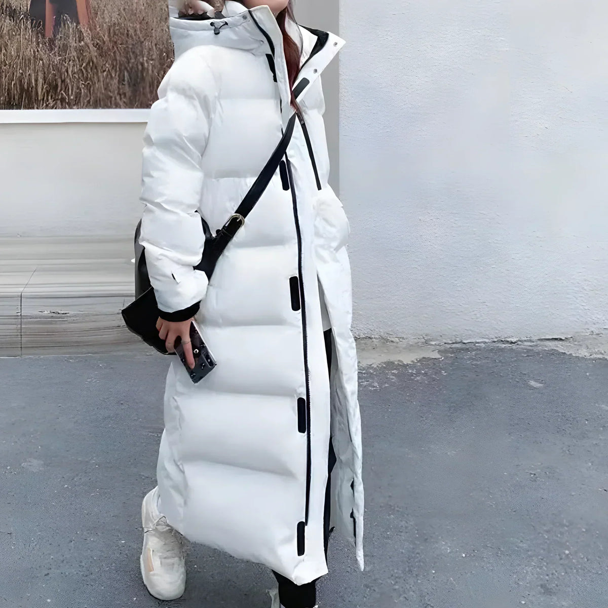 Damen Lange Winterjacke | Mit Kapuze